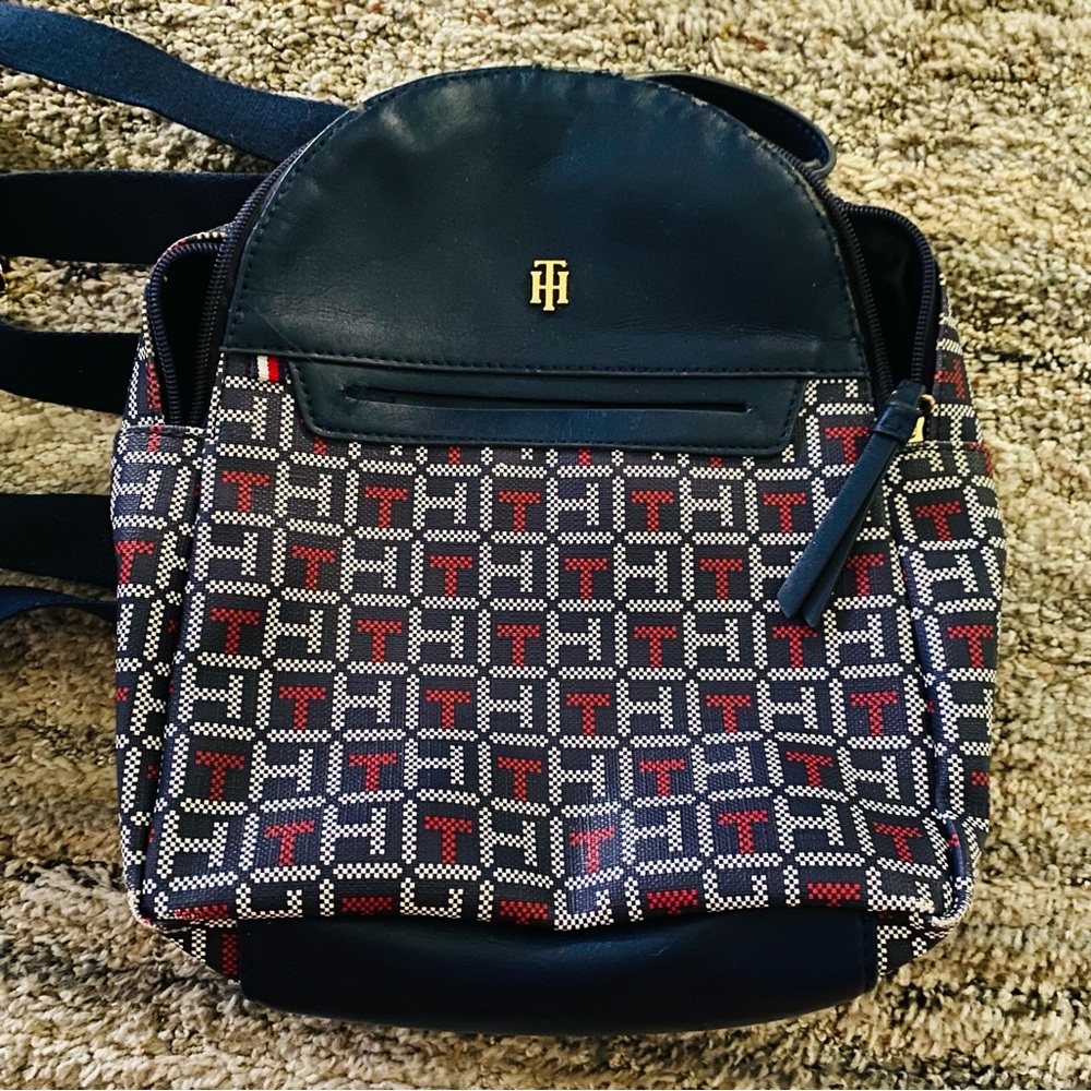 Tommy Hilfiger Navy, Red & White Monogram Mini Backpack